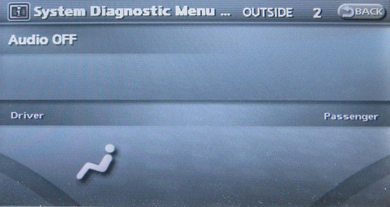 climate control diagnostics screen