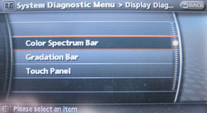 Infiniti Display Diagnostics Menu