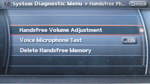 Infiniti Display Handsfree Phone Menu