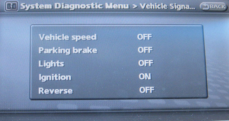 Infiniti Display Vehicle Signals