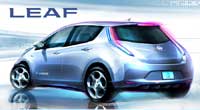 2011 Nissan Leaf Electric vehicle concept drawing rear side