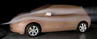 2011 Nissan Leaf Electric vehicle concept clay model wind tunnel