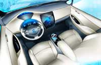 2011 Nissan Leaf Electric vehicle concept drawing of interior